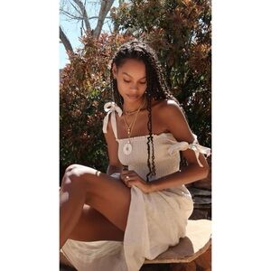 Aritzia Wilfred Golden Hour Linen Dress White NWOT